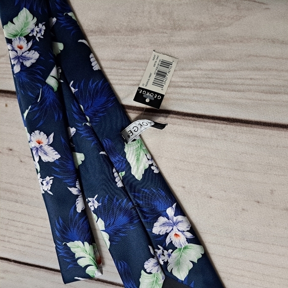George Tropical Hawaiian Floral Print Tie - Picture 1 of 5